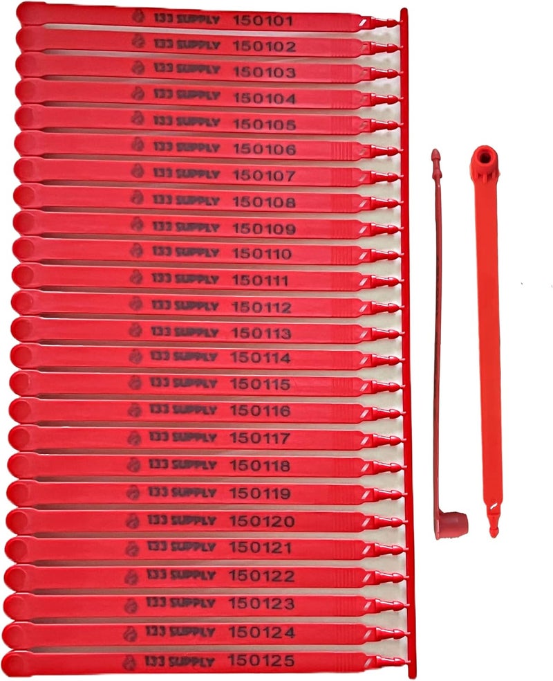 133 SUPPLY 200 Red Plastic Truck & Trailer Seals - Freight Load Security Seals - Image 1